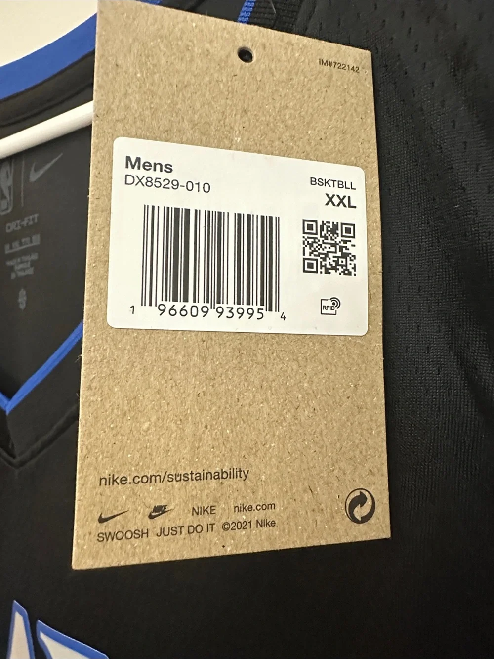 Nike Black NBA Mavericks Basketball Jersey XXL
